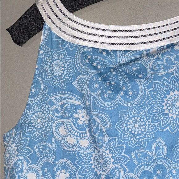 Ann Taylor Loft Dress Blue Floral Print 100% Cotton Sleeveless - Picture 14 of 14
